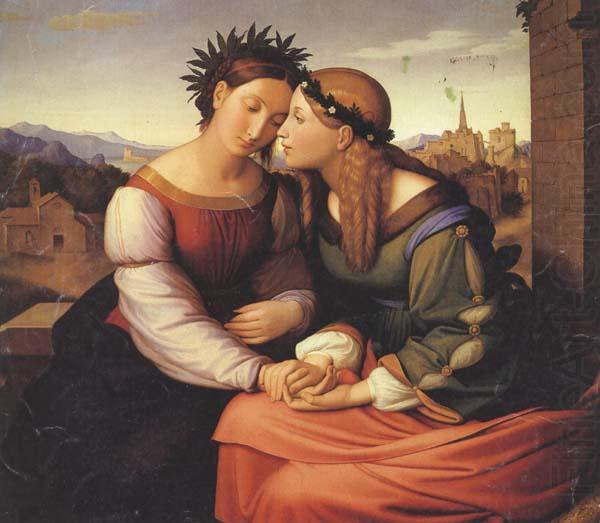 Friedrich overbeck Italia and Germania (mk45) china oil painting image